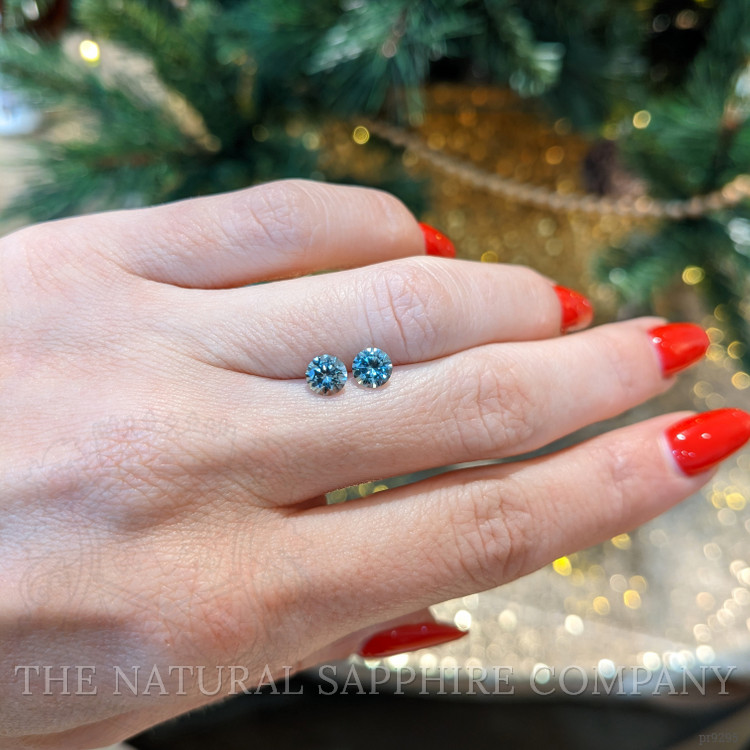 1.34 Ct.Tw. Greenish Blue Sapphire Pair from Montana