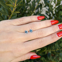 1.34 Ct.Tw.Total Carat Weight Greenish Blue Sapphire Pair from Montana Life Style