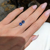 1.74&nbsp;Ct.Tw.Total Carat Weight Blue Sapphire Pair from Ceylon (Sri Lanka) Life Style