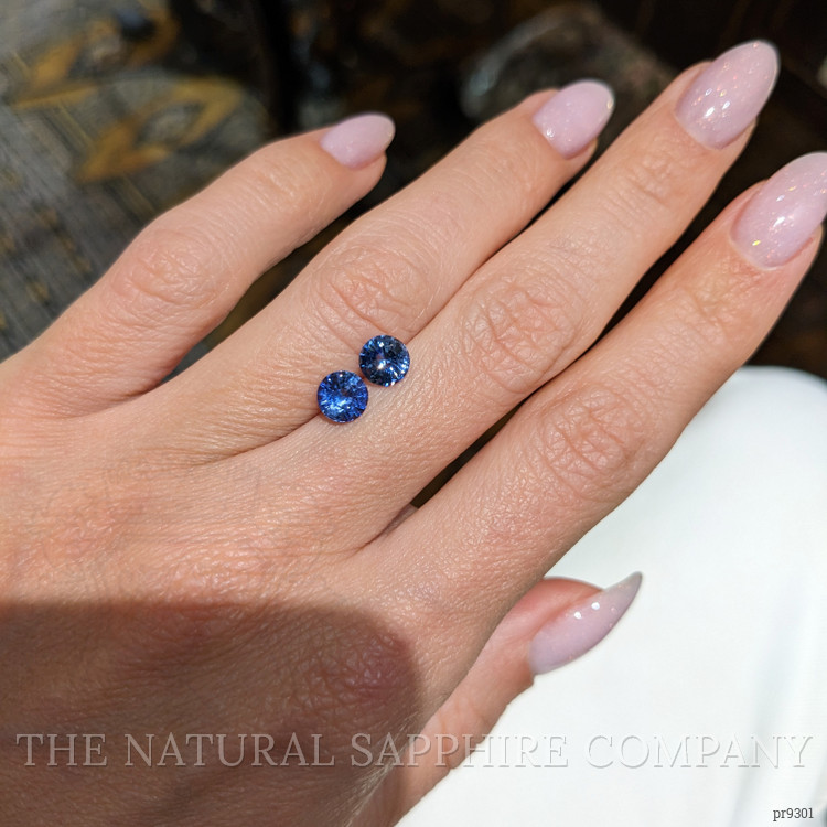 1.74 Ct.Tw. Blue Sapphire Pair from Ceylon (Sri Lanka)