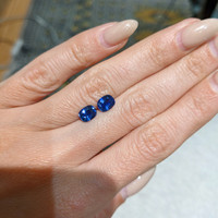 2.19&nbsp;Ct.Tw.Total Carat Weight Blue Sapphire Pair from Ceylon (Sri Lanka) Life Style