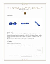 1.68 Ct.Tw.Total Carat Weight Blue Sapphire Pair from Ceylon (Sri Lanka) Appraisal