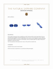 1.68 Ct.Tw.Total Carat Weight Blue Sapphire Pair from Ceylon (Sri Lanka) Appraisal