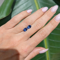 1.68&nbsp;Ct.Tw.Total Carat Weight Blue Sapphire Pair from Ceylon (Sri Lanka) Life Style