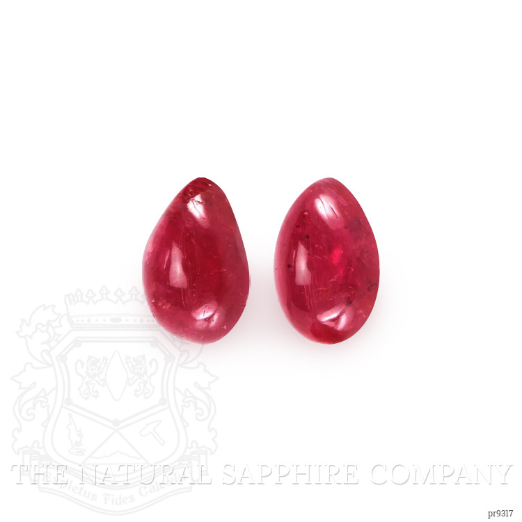2.22 Ct.Tw. Cabochon Ruby Pair from Mozambique