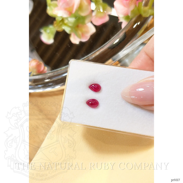 2.22 Ct.Tw. Cabochon Ruby Pair from Mozambique