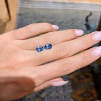 1.95&nbsp;Ct.Tw.Total Carat Weight Blue Sapphire Pair from Ceylon (Sri Lanka) Life Style