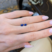 0.88&nbsp;Ct.Tw.Total Carat Weight Blue Sapphire Pair from Ceylon (Sri Lanka) Life Style