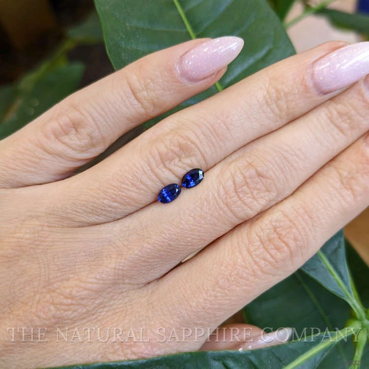 0.82 Ct.Tw. Blue Sapphire Pair from Ceylon (Sri Lanka)