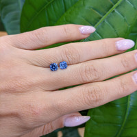 1.54&nbsp;Ct.Tw.Total Carat Weight Blue Sapphire Pair from Ceylon (Sri Lanka) Life Style