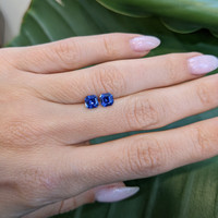 1.46&nbsp;Ct.Tw.Total Carat Weight Blue Sapphire Pair from Ceylon (Sri Lanka) Life Style