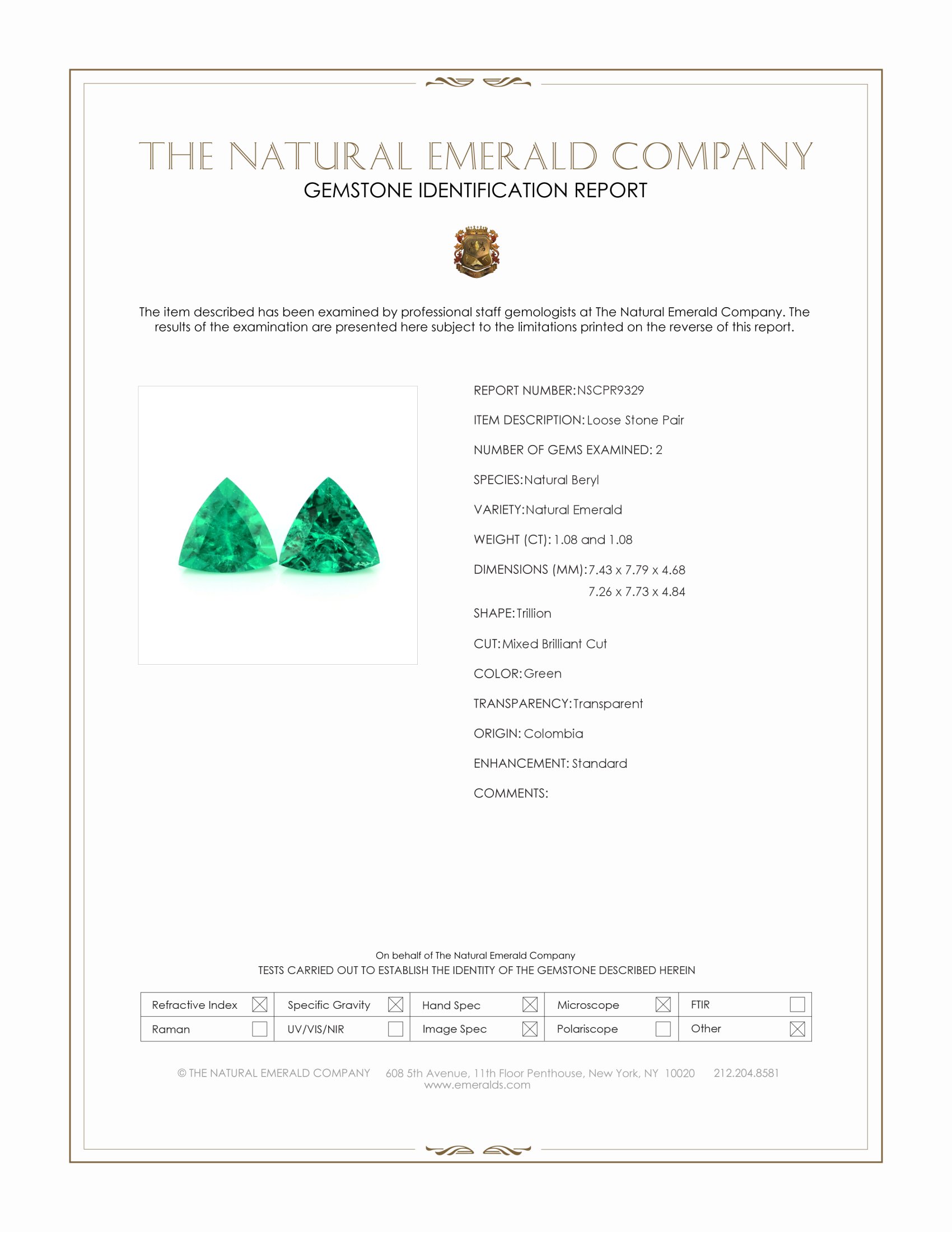 2.16 Ct.Tw. Emerald Pair from Colombia
