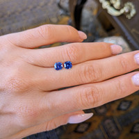 1.32&nbsp;Ct.Tw.Total Carat Weight Blue Sapphire Pair from Ceylon (Sri Lanka) Life Style