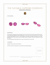 1.22 Ct.Tw.Total Carat Weight Pink Sapphire Pair from Ceylon (Sri Lanka) Appraisal