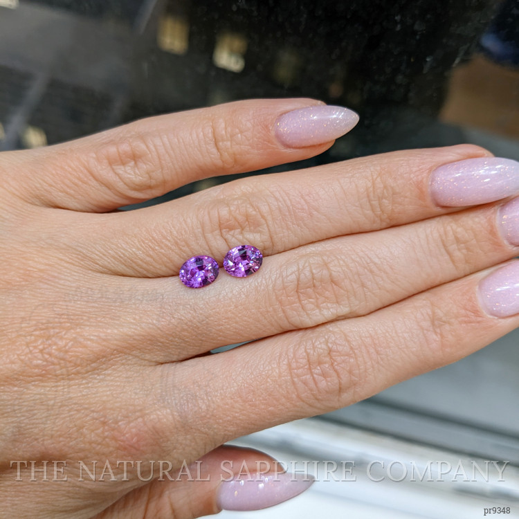 2.45 Ct.Tw. Purple Sapphire Pair from Ceylon (Sri Lanka)