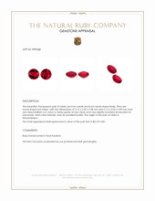 1.28 Ct.Tw.Total Carat Weight Ruby Pair from Mozambique Appraisal