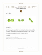 1.86 Ct.Tw.Total Carat Weight Green (Lime Green) Peridot Pair from Ceylon (Sri Lanka) Appraisal