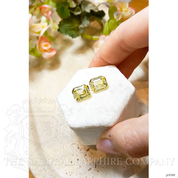 10.96 Ct.Tw. Yellow Sapphire Pair from Ceylon (Sri Lanka)