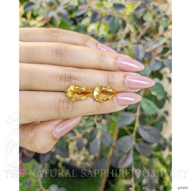 9.14 Ct.Tw. Citrine Pair from Ceylon (Sri Lanka)
