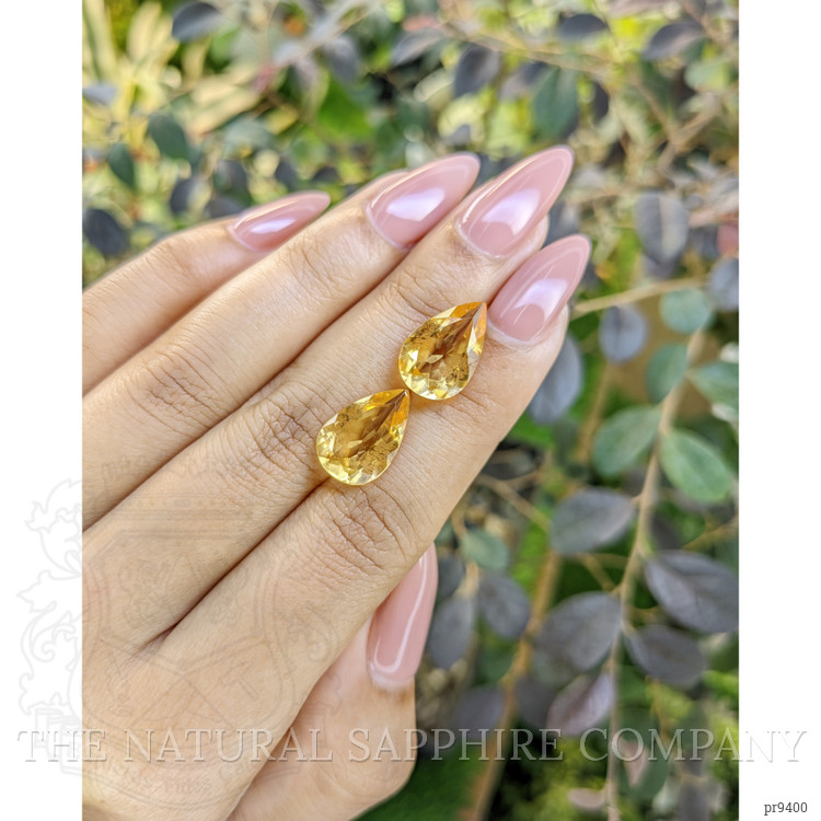 9.14 Ct.Tw. Citrine Pair from Ceylon (Sri Lanka)