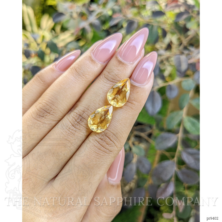8.66 Ct.Tw. Citrine Pair from Ceylon (Sri Lanka)