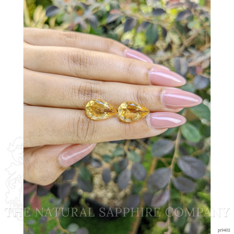8.66 Ct.Tw. Citrine Pair from Ceylon (Sri Lanka)