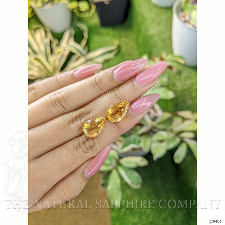 9.73 Ct.Tw. Citrine Pair from Ceylon (Sri Lanka)