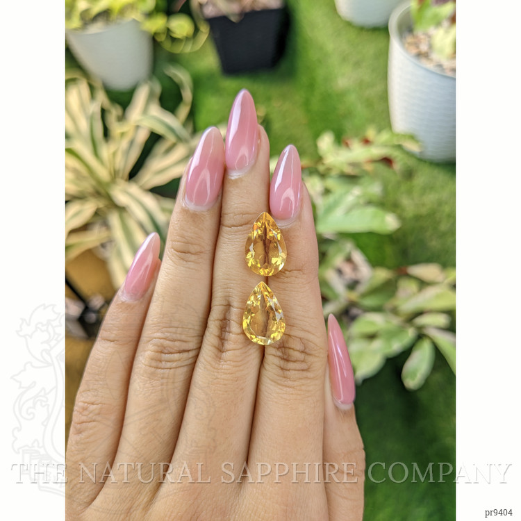 9.73 Ct.Tw. Citrine Pair from Ceylon (Sri Lanka)