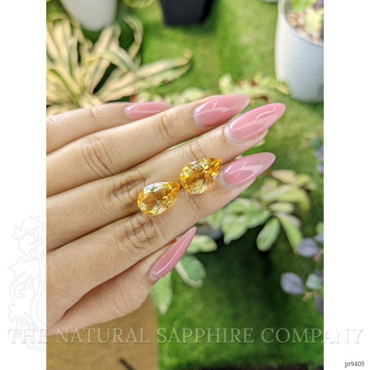 11.09 Ct.Tw. Citrine Pair from Ceylon (Sri Lanka)