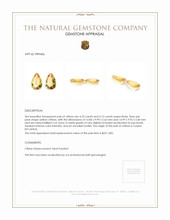 8.36 Ct.Tw.Total Carat Weight Citrine Pair from Ceylon (Sri Lanka) Appraisal