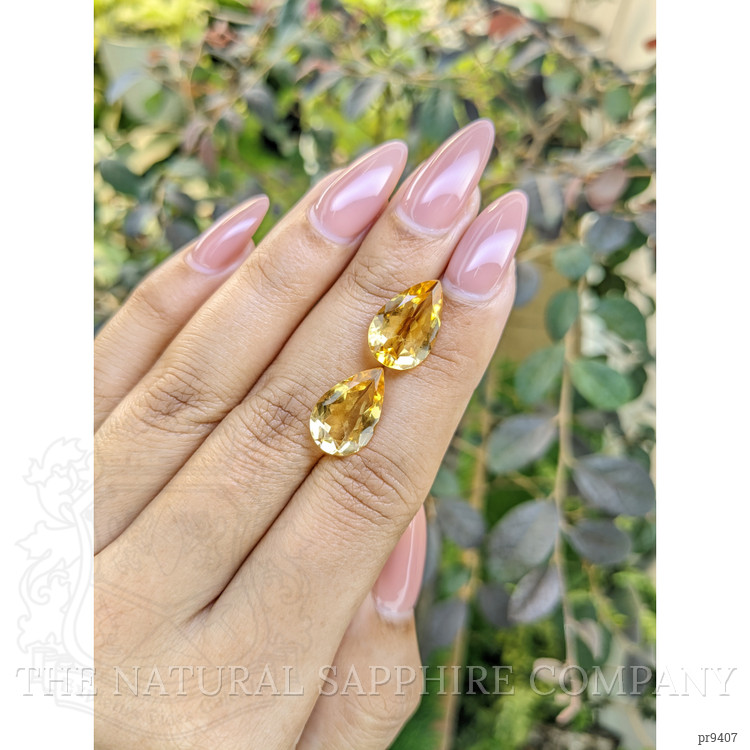 8.02 Ct.Tw. Citrine Pair from Ceylon (Sri Lanka)