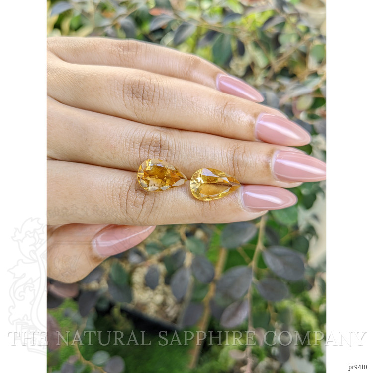 9.19 Ct.Tw. Citrine Pair from Ceylon (Sri Lanka)