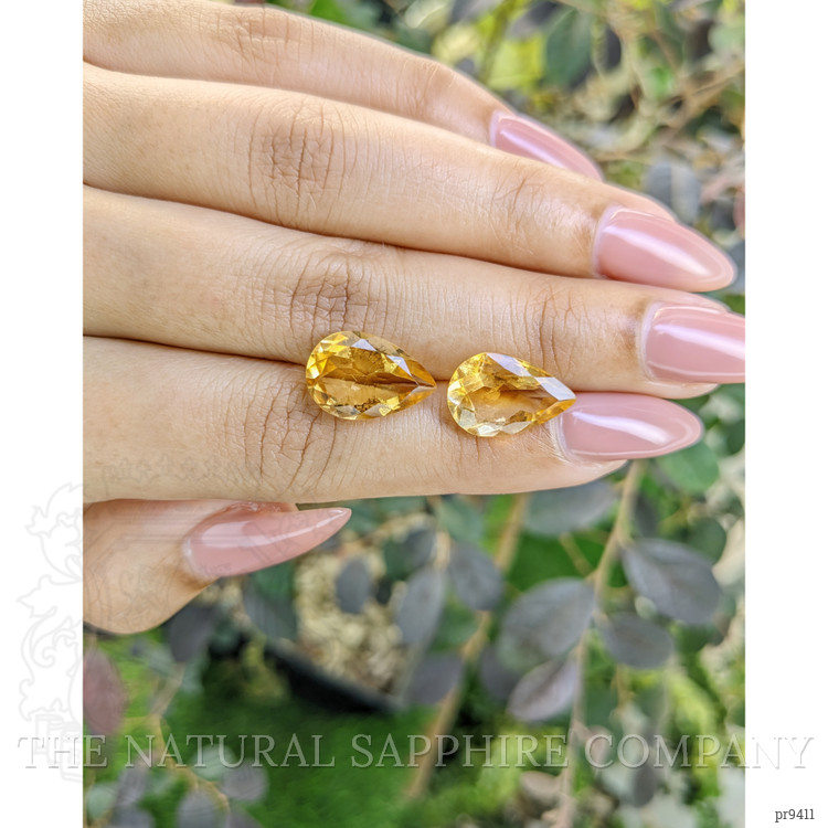 8.70 Ct.Tw. Citrine Pair from Ceylon (Sri Lanka)