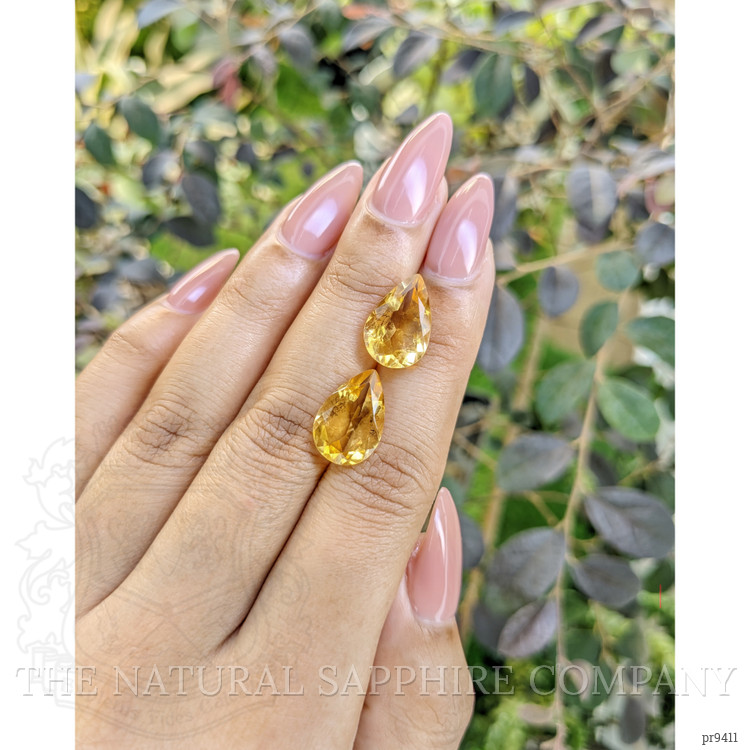 8.70 Ct.Tw. Citrine Pair from Ceylon (Sri Lanka)