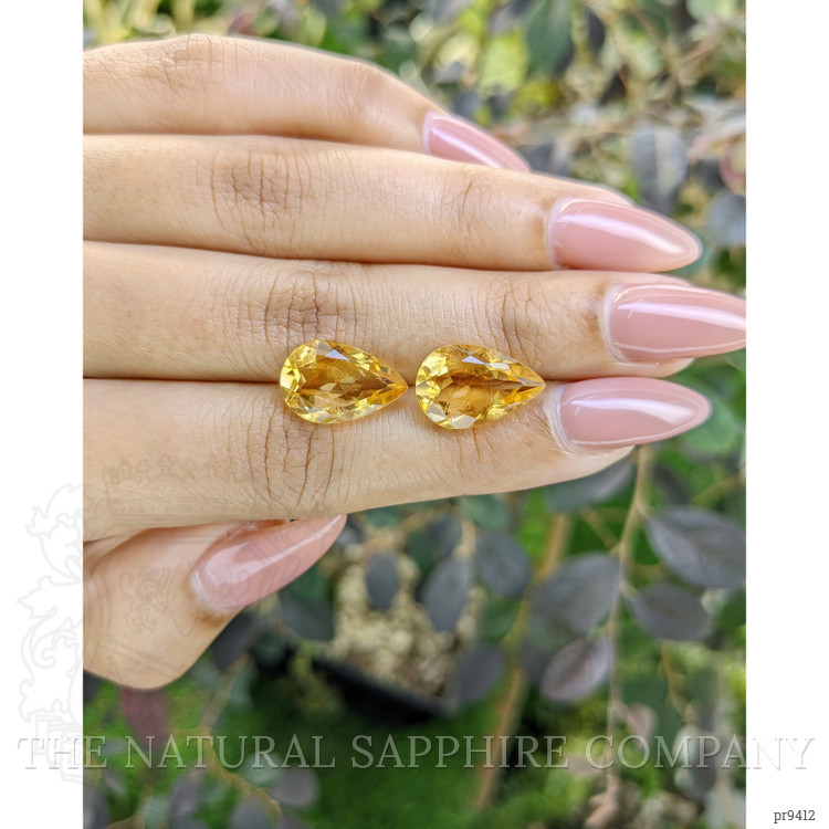 8.69 Ct.Tw. Citrine Pair from Ceylon (Sri Lanka)