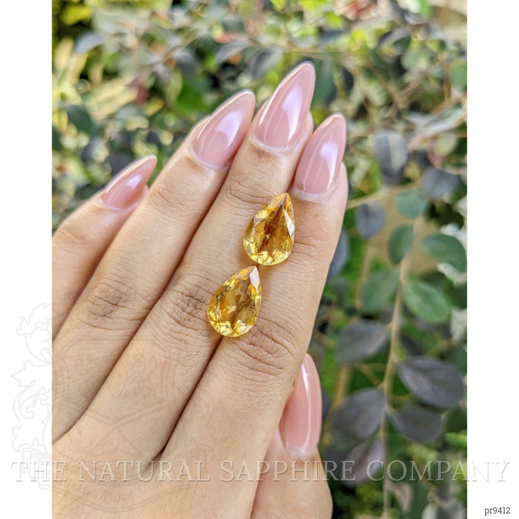 8.69 Ct.Tw. Citrine Pair from Ceylon (Sri Lanka)