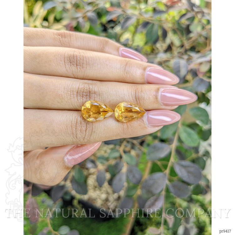 9.86 Ct.Tw. Citrine Pair from Ceylon (Sri Lanka)