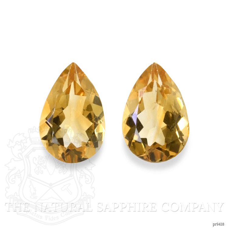 9.72 Ct.Tw. Citrine Pair from Ceylon (Sri Lanka)