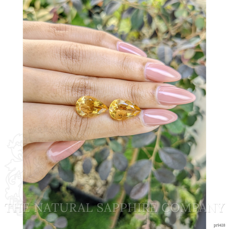 9.72 Ct.Tw. Citrine Pair from Ceylon (Sri Lanka)