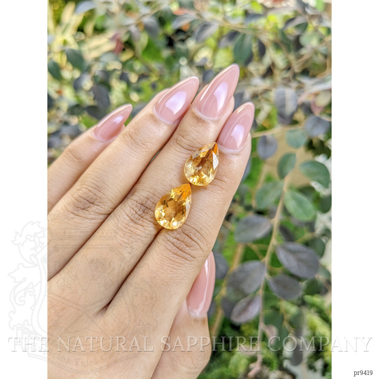 9.19 Ct.Tw. Citrine Pair from Ceylon (Sri Lanka)