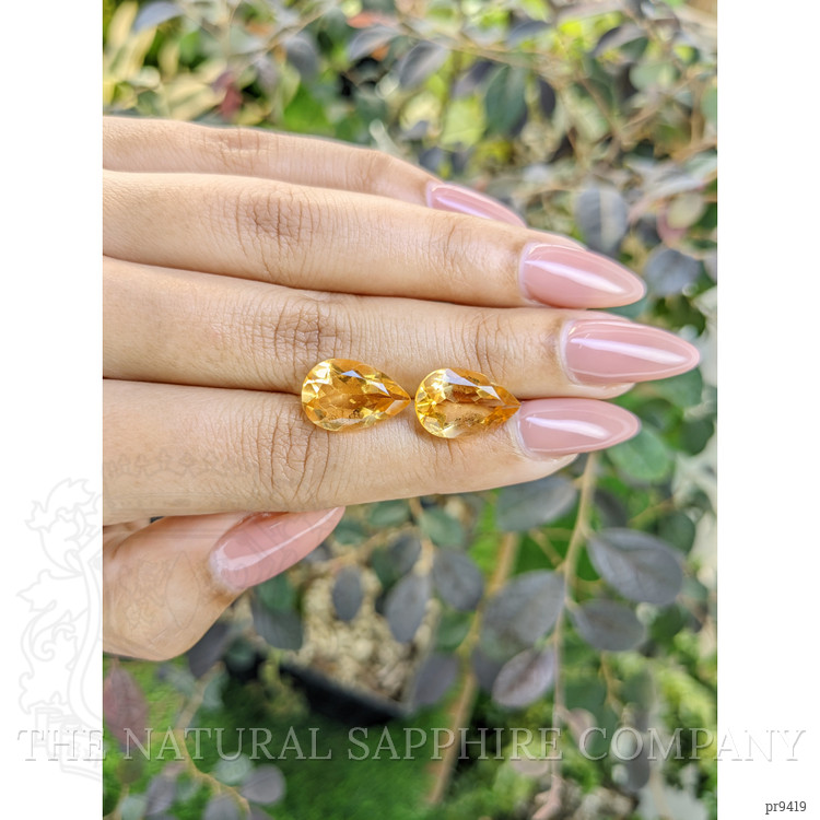 9.19 Ct.Tw. Citrine Pair from Ceylon (Sri Lanka)