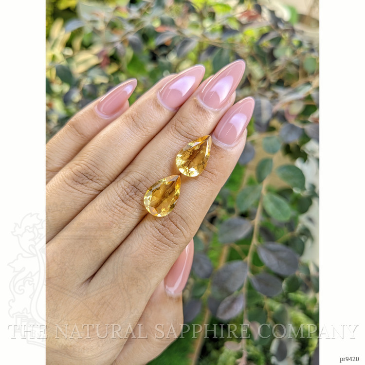 8.68 Ct.Tw. Citrine Pair from Ceylon (Sri Lanka)