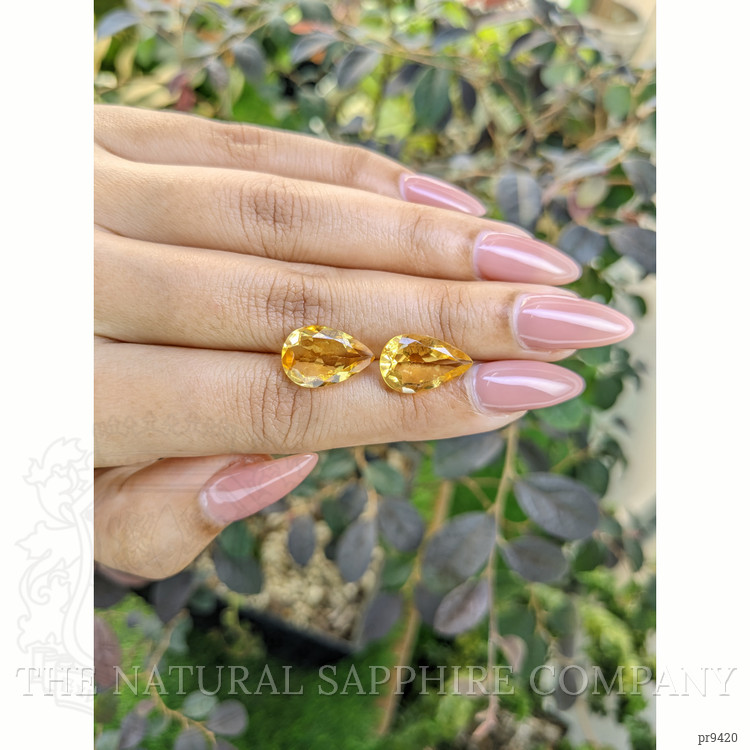 8.68 Ct.Tw. Citrine Pair from Ceylon (Sri Lanka)