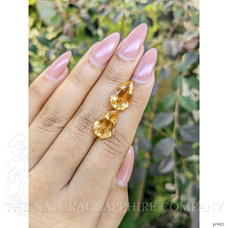 9.17 Ct.Tw. Citrine Pair from Ceylon (Sri Lanka)