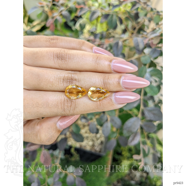 8.69 Ct.Tw. Citrine Pair from Ceylon (Sri Lanka)