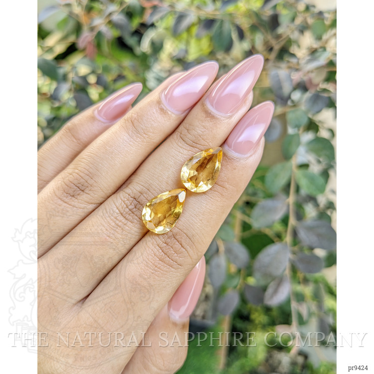 8.36 Ct.Tw. Citrine Pair from Ceylon (Sri Lanka)