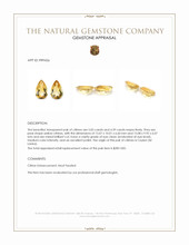9.44 Ct.Tw.Total Carat Weight Yellow Citrine Pair from Ceylon (Sri Lanka) Appraisal