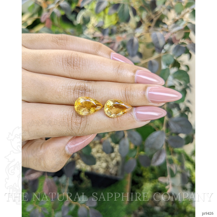 9.44 Ct.Tw. Citrine Pair from Ceylon (Sri Lanka)