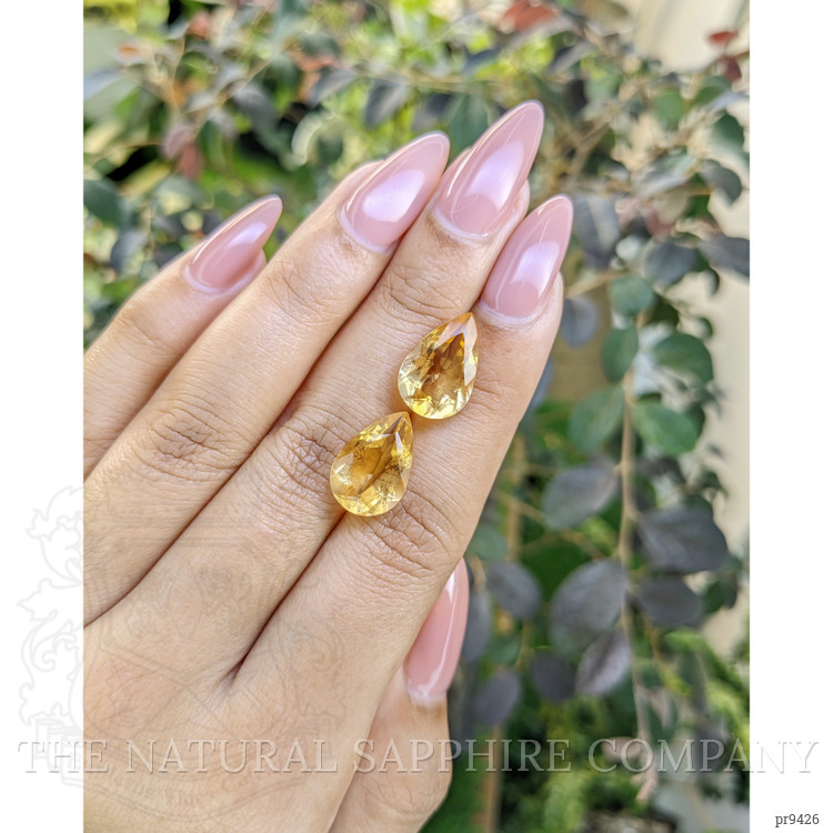 9.44 Ct.Tw. Citrine Pair from Ceylon (Sri Lanka)