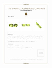 2.90 Ct.Tw.Total Carat Weight Green Peridot Pair from Ceylon (Sri Lanka) Appraisal